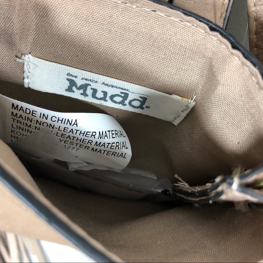 Mudd Taupe Boho Fringe Cell Crossbody Bag - Picture 5 of 8